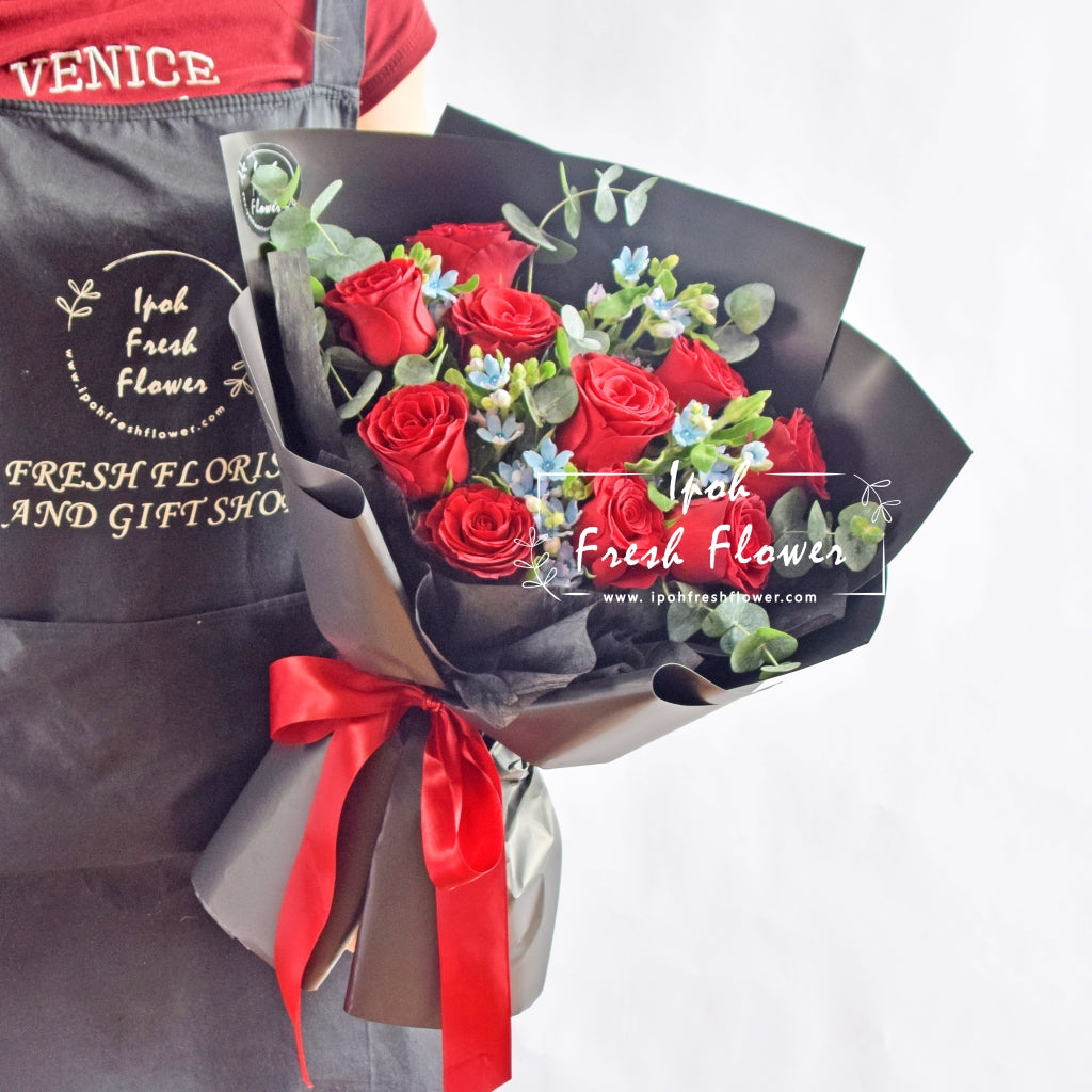 Arella| Red Roses Bouquet| Fresh Flower Same Day Delivery