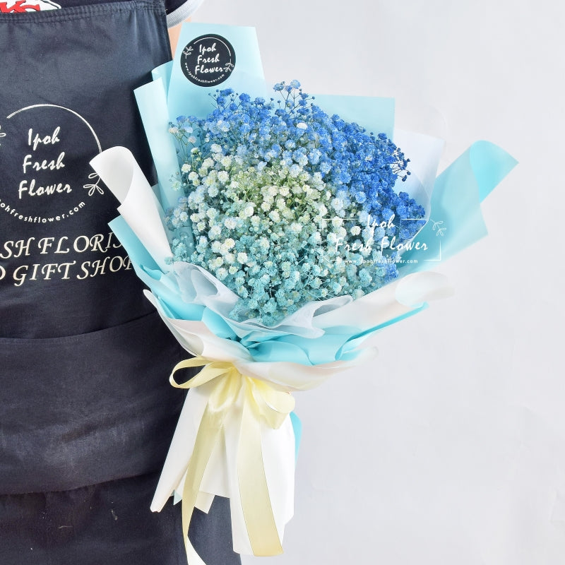 Blue Kisses Baby Breath|Everlasting Flower Bouquet| Same Day Delivery