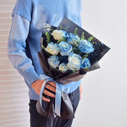 Blue Roses Bouquet| Fresh Flower Bouquet| Same Day Delivery