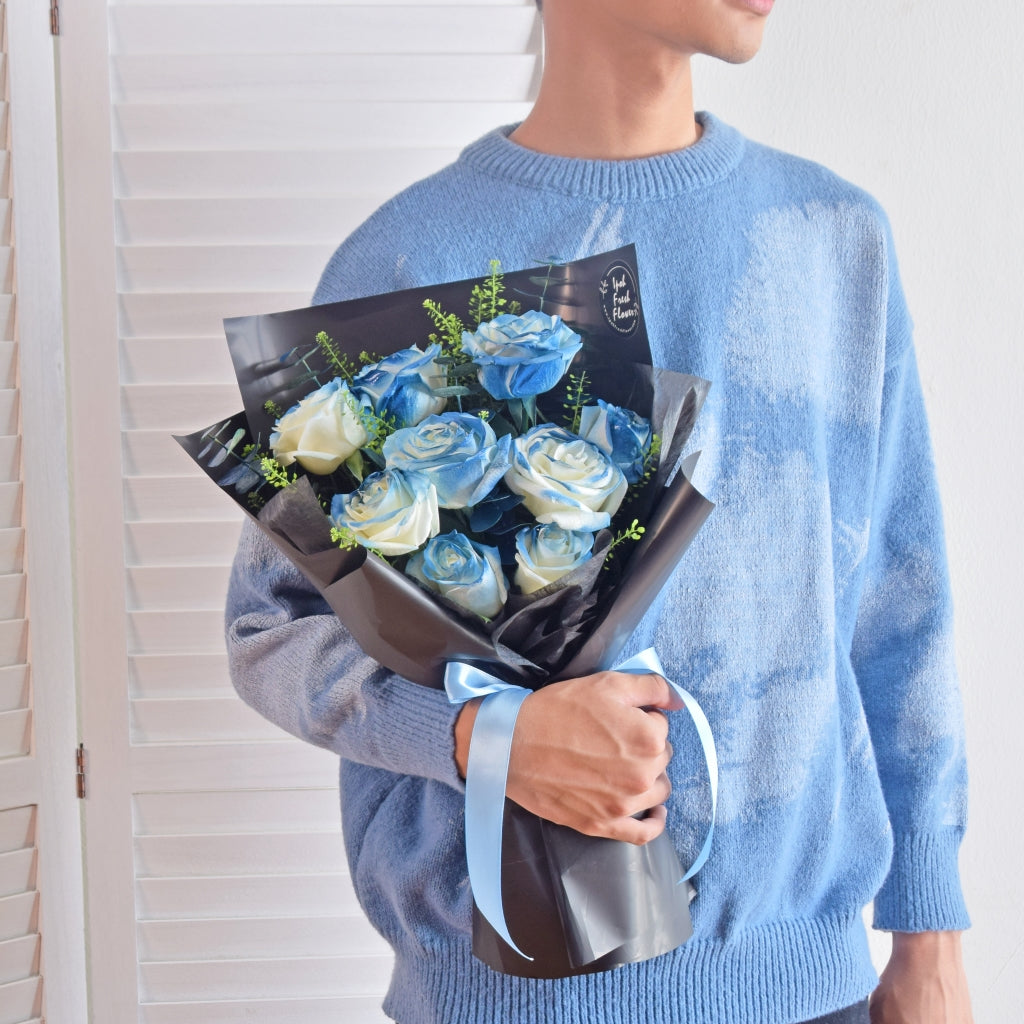 Blue Roses Bouquet| Fresh Flower Bouquet| Same Day Delivery