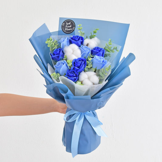 Blue Love| Soap Flower Bouquet| Same Day Free Delivery