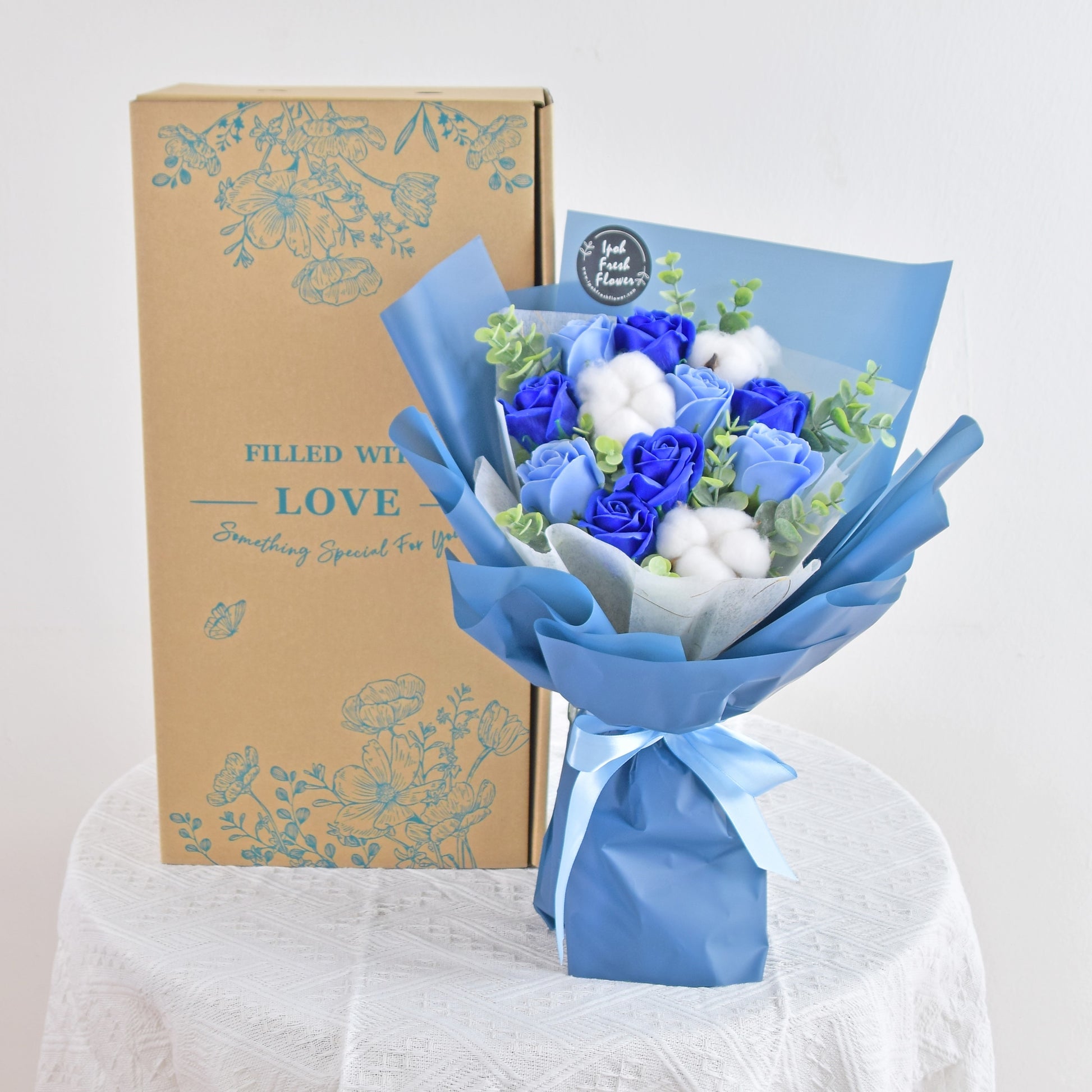 Blue Love| Soap Flower Bouquet| Same Day Free Delivery