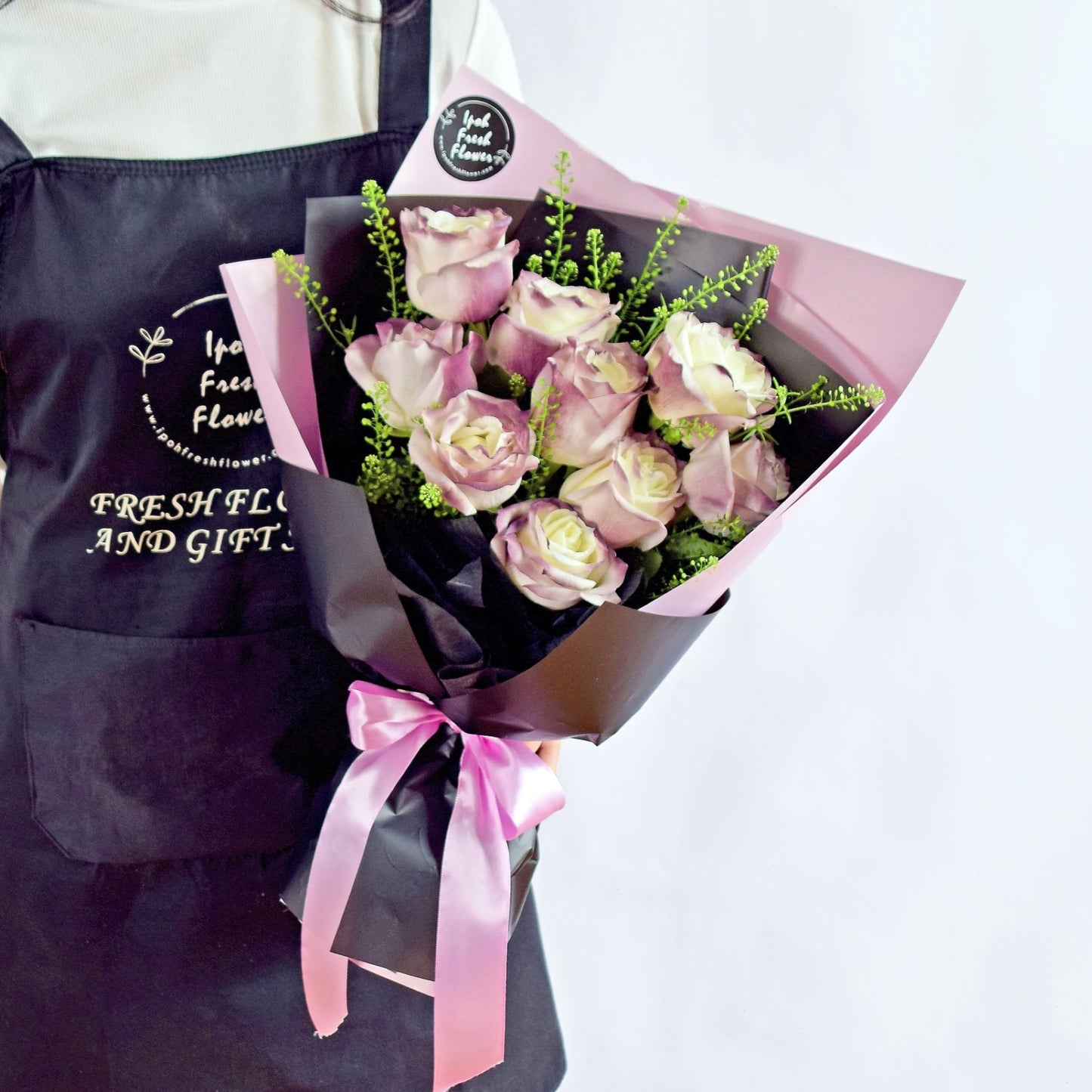 Eugene| Purple Plum Roses Fresh Flower Bouquet| Same Day Delivery