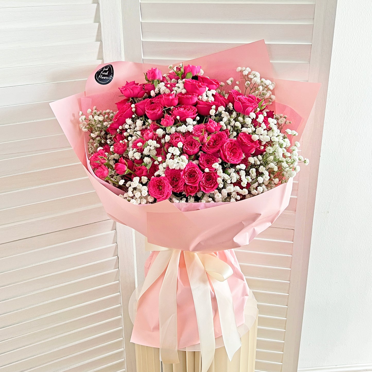 Eternal Love | Pink Roses Fresh Flower Bouquet| Same Day Delivery