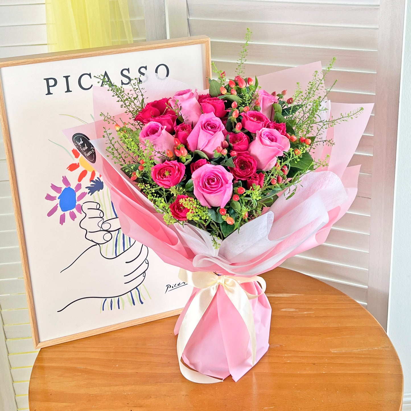 Berry Pink | Pink Roses Fresh Flower Bouquet| Same Day Delivery