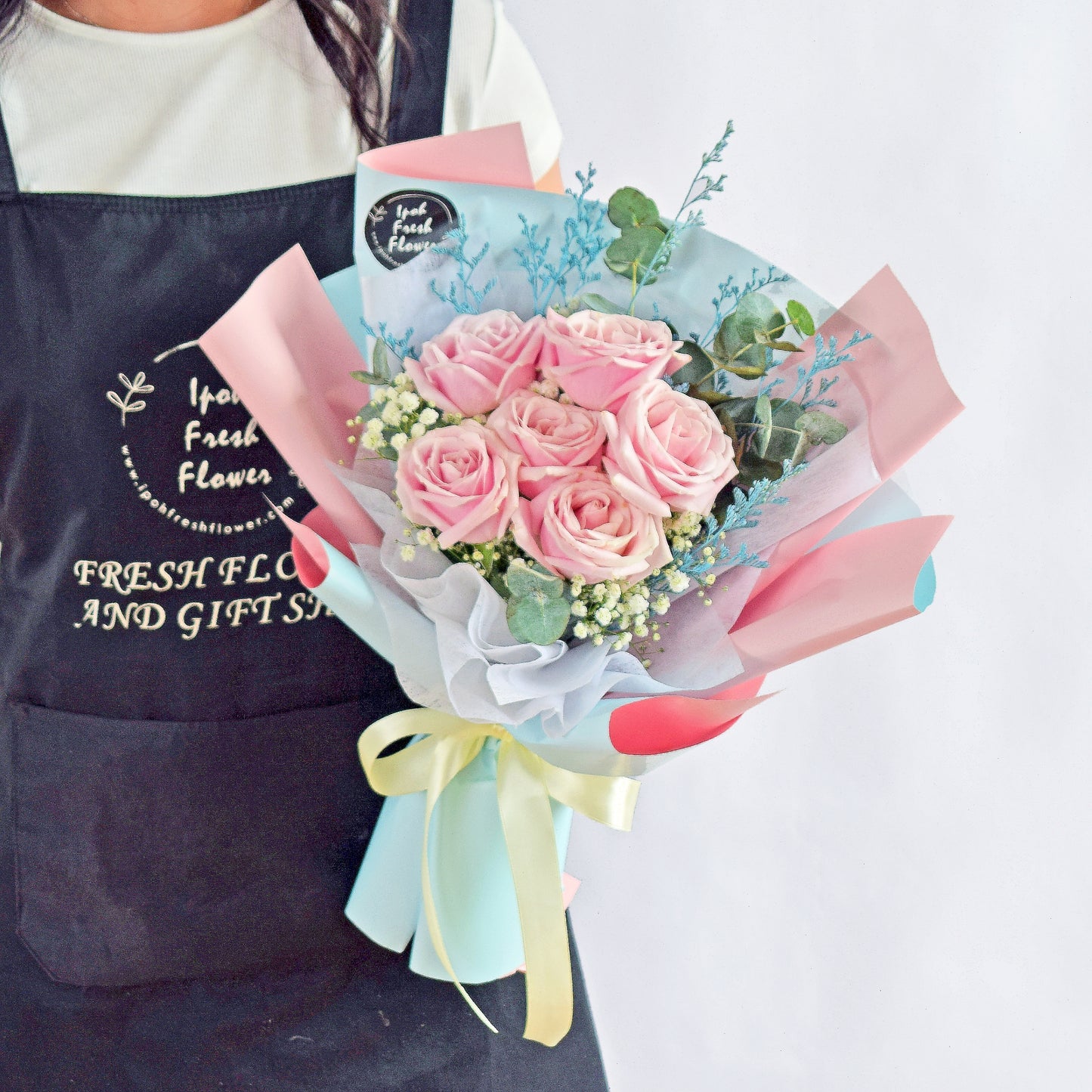 Liya| Pink Roses Bouquet| Fresh Flower Same Day Delivery