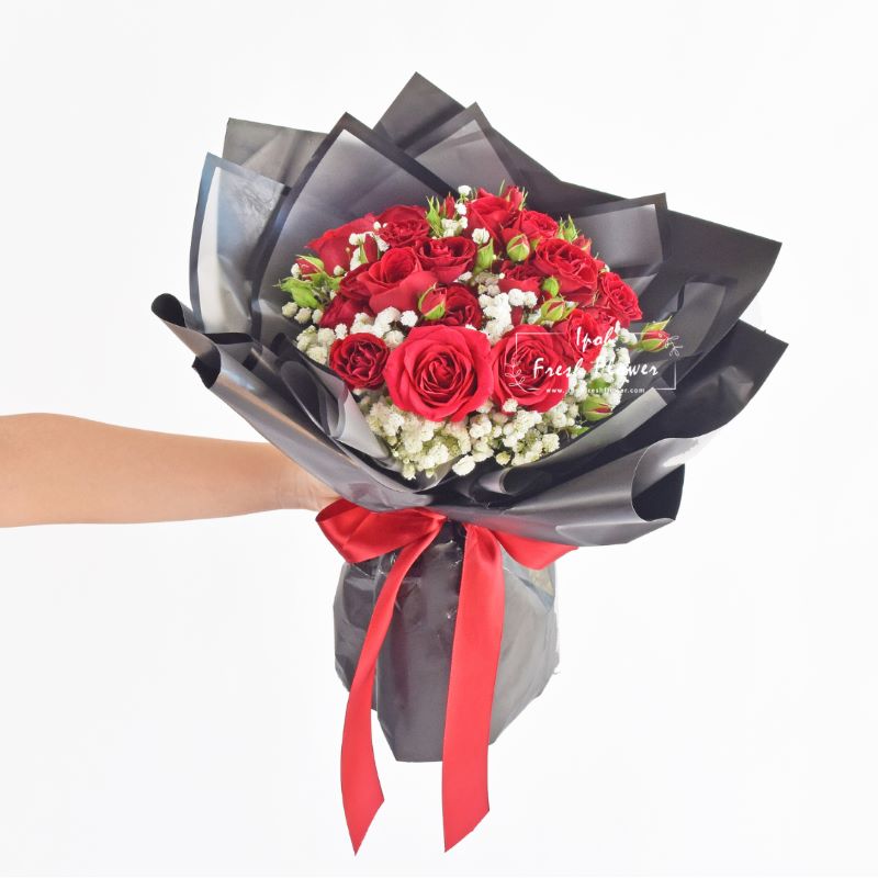 Love's Whisper| Valentine Fresh Flower Bouquet| Same Day Delivery