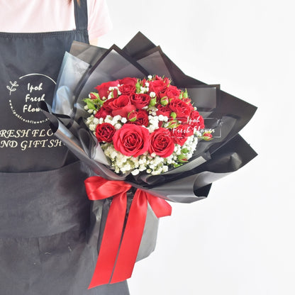 Love's Whisper| Valentine Fresh Flower Bouquet| Same Day Delivery