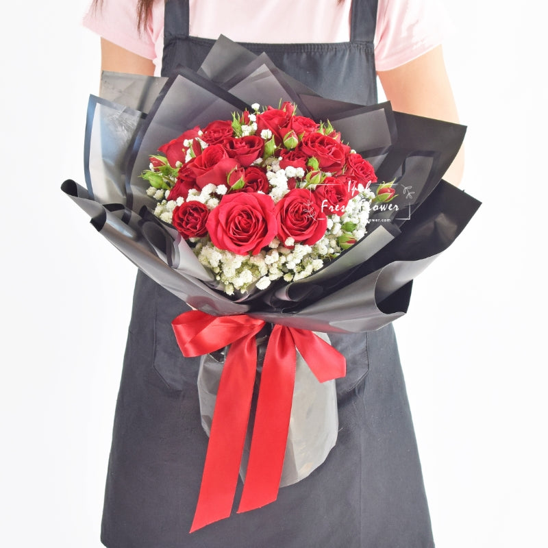 Love's Whisper| Valentine Fresh Flower Bouquet| Same Day Delivery