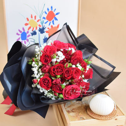 Love's Whisper| Valentine Fresh Flower Bouquet| Same Day Delivery