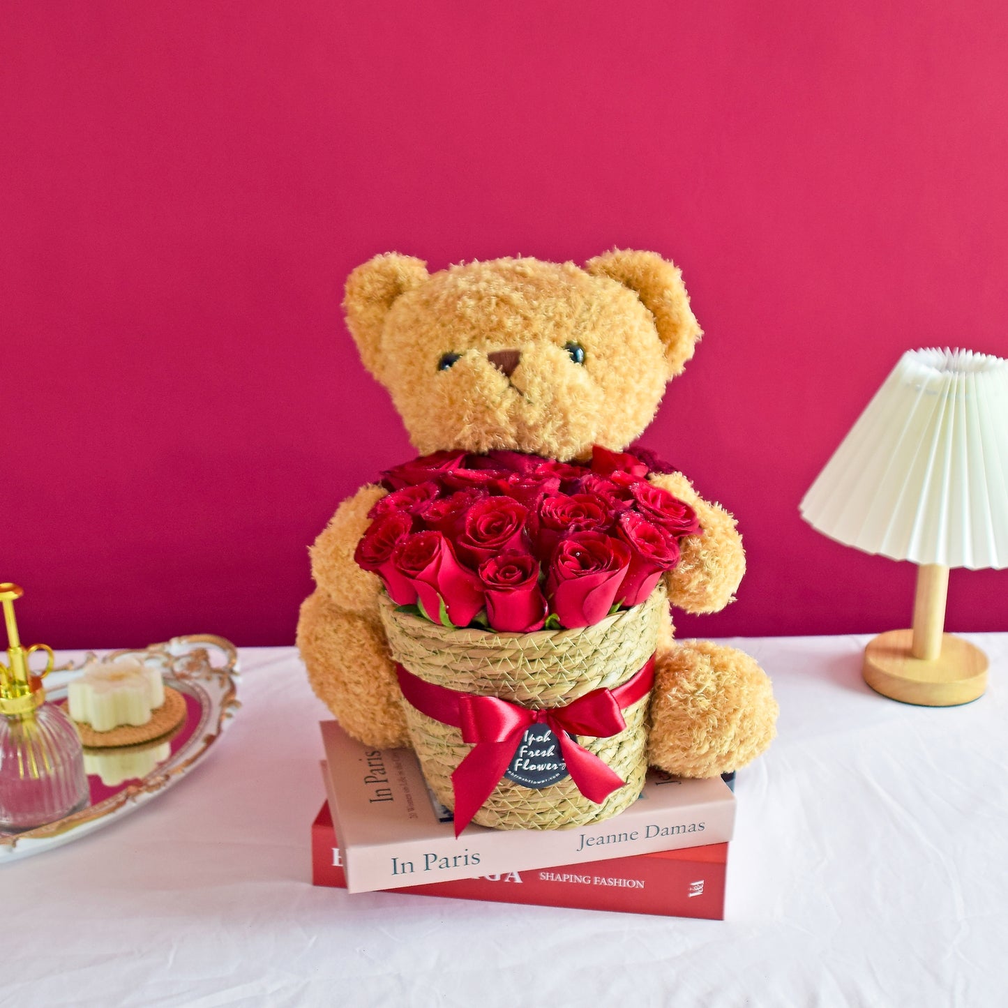 Lovely Teddy Bloom| Qixi Special Fresh Flower Same Day Delivery