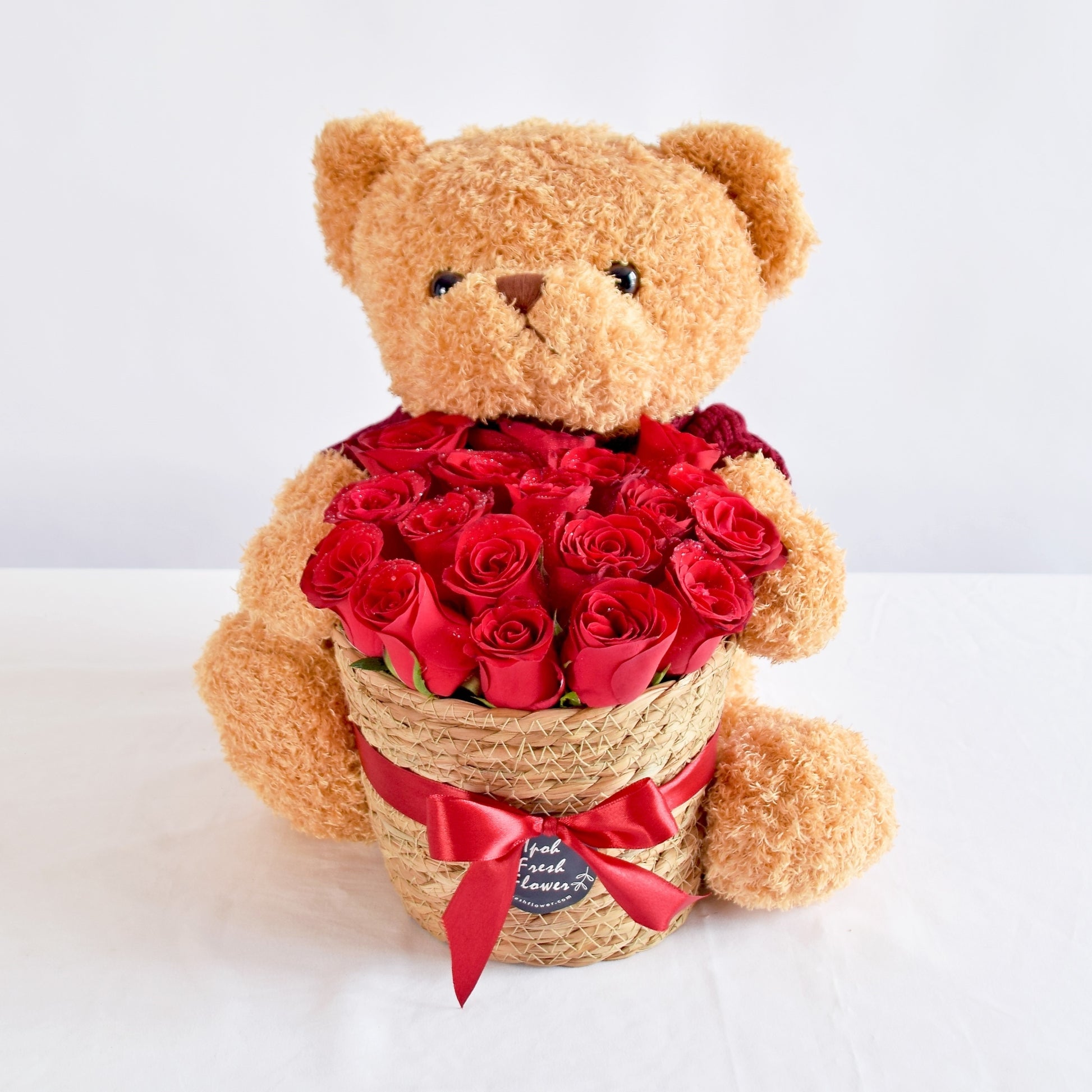 Lovely Teddy Bloom| Qixi Special Fresh Flower Same Day Delivery