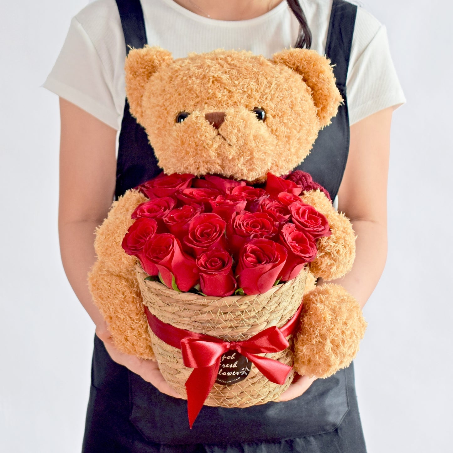 Lovely Teddy Bloom| Qixi Special Fresh Flower Same Day Delivery