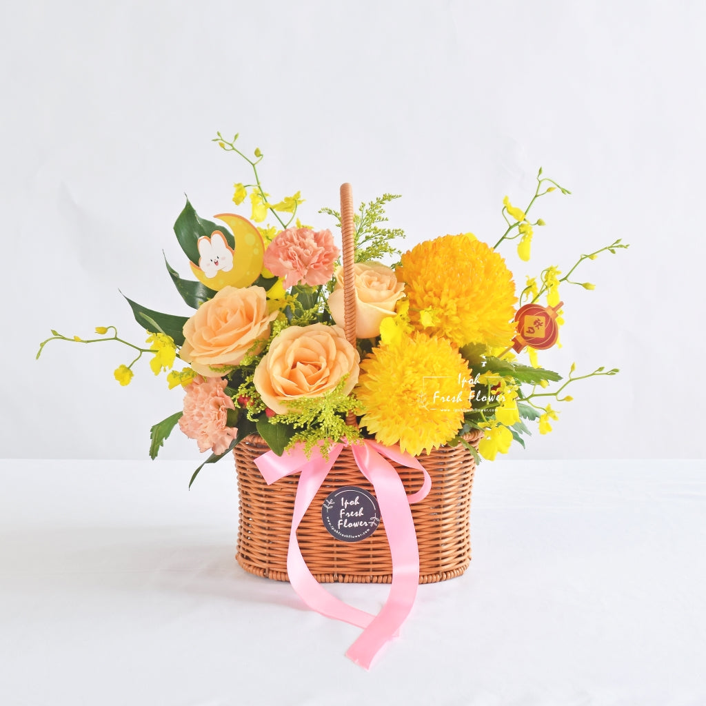 Lunar Blossom Fresh Flower Basket| Same Day Flowers Gifts Delivery