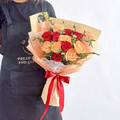 Megan| Rose Fresh Flower Bouquet| Same Day Delivery