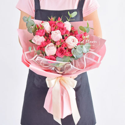 Pink Crush| Pink Roses Fresh Flower Bouquet| Same Day Delivery