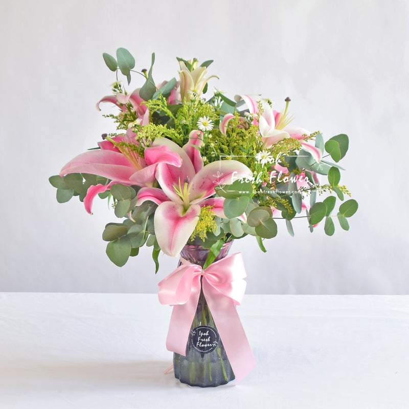 Pink Perfection| Fresh Flower In A Vase| Same Day Delivery