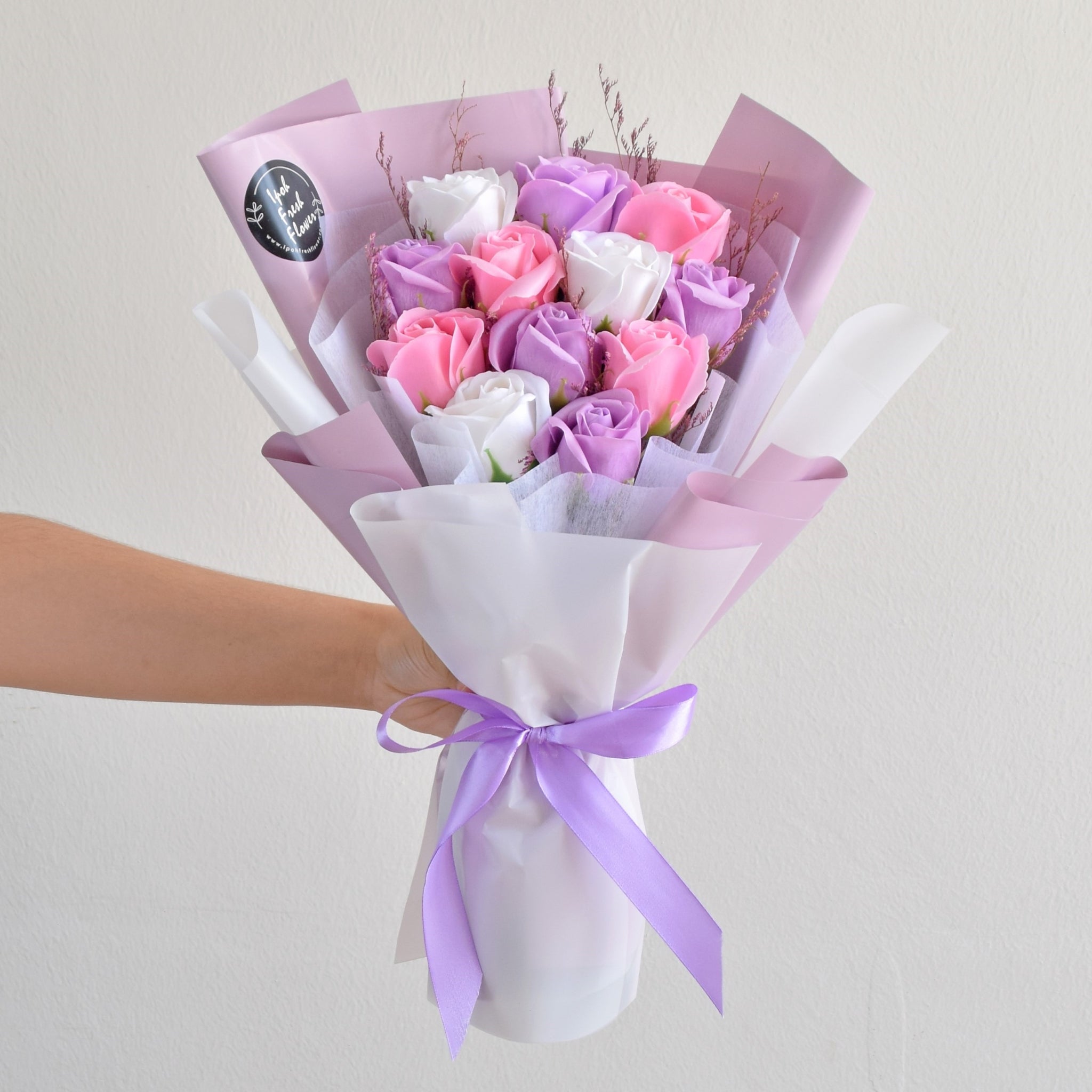 Purple Cartier Soap Flower Bouquet Same Day Free Delivery Ipoh