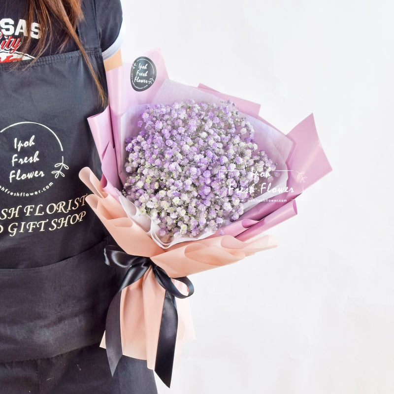 Purple Lilac Baby Breath|Everlasting Flower Bouquet| Same Day Delivery