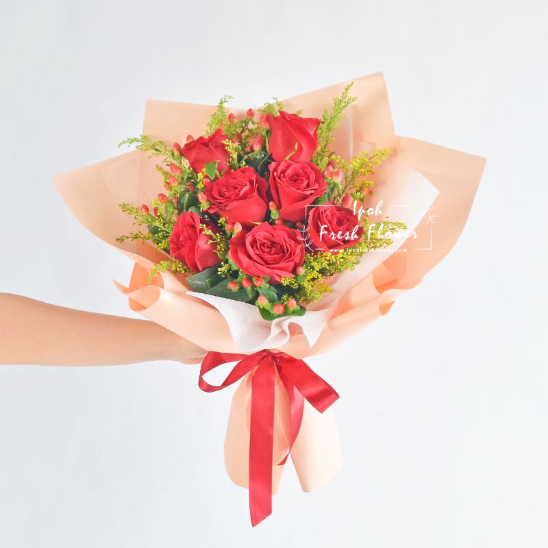 Roman| Red Roses Fresh Flower Bouquet| Same Day Delivery