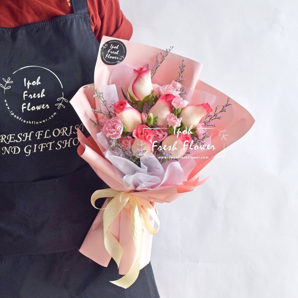 Rosemary| Pink Roses Bouquet| Fresh Flower Delivery