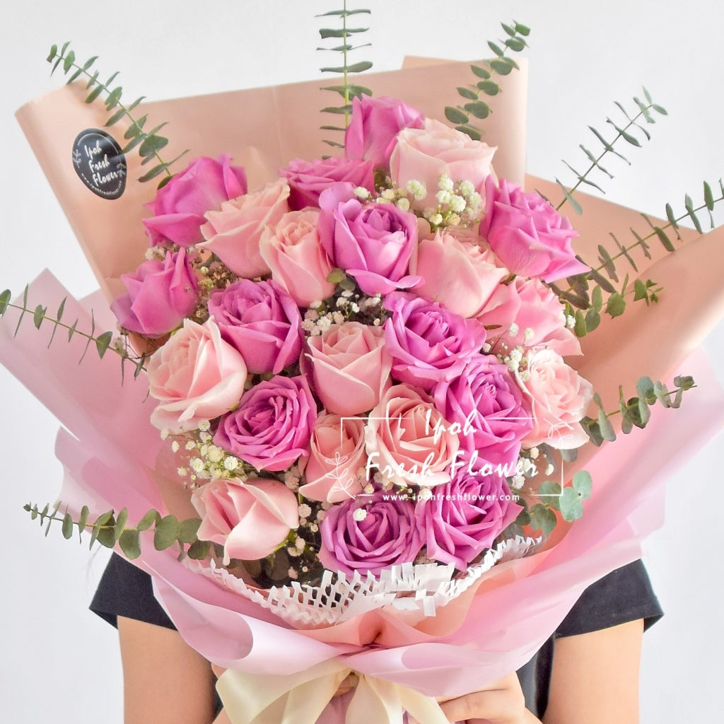 Violet| Roses Fresh Flower Bouquet| Same Day Free Delivery