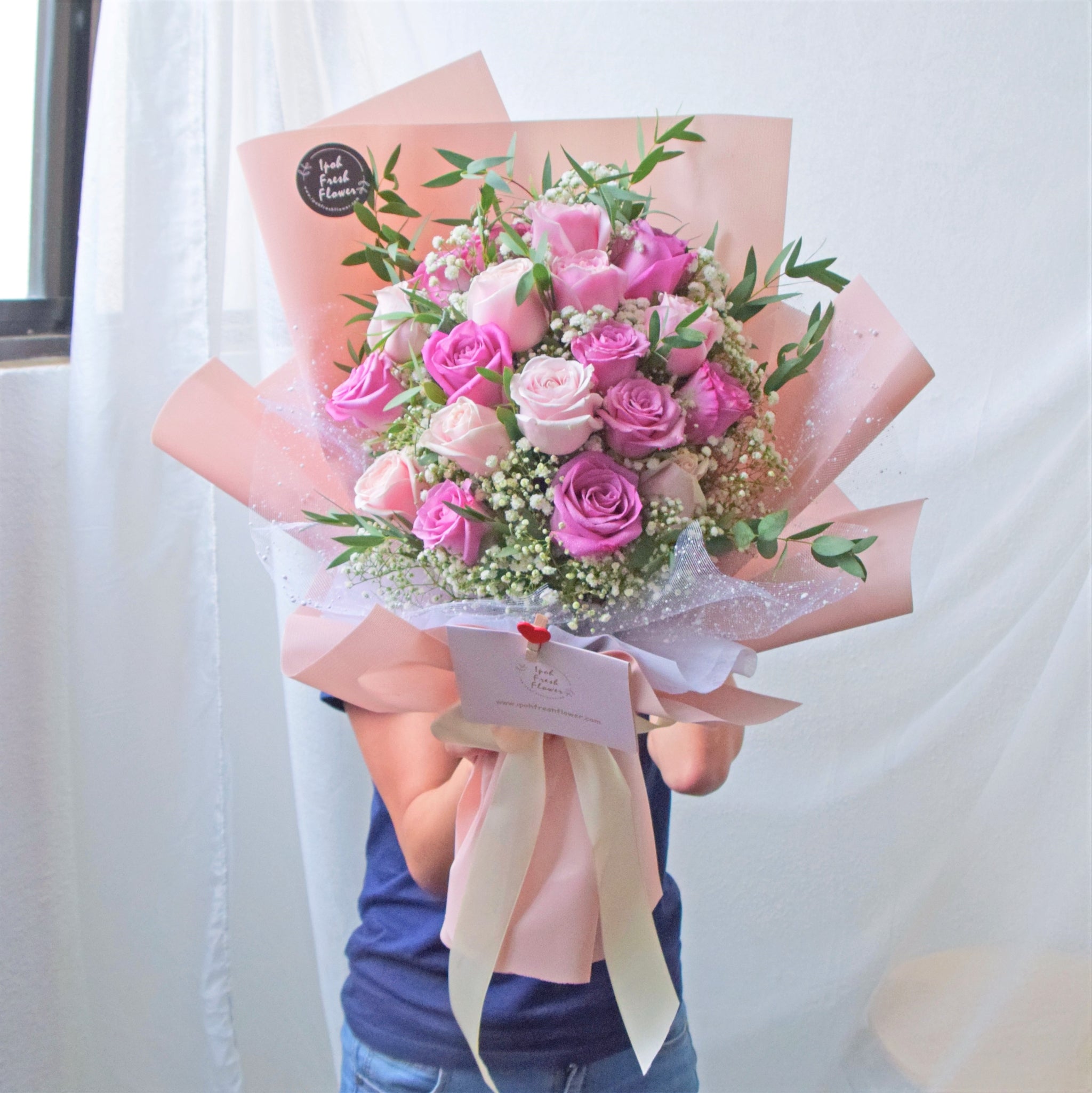 Violet| Roses Fresh Flower Bouquet| Same Day Delivery – Ipoh Fresh Flower