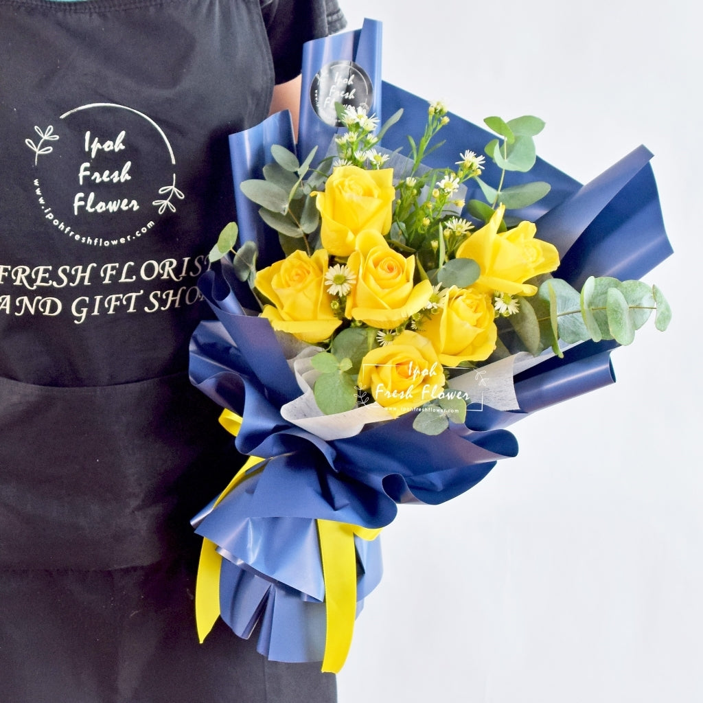 Yellow Melody Roses Bouquet| Fresh Flower Delivery| Same Day Delivery