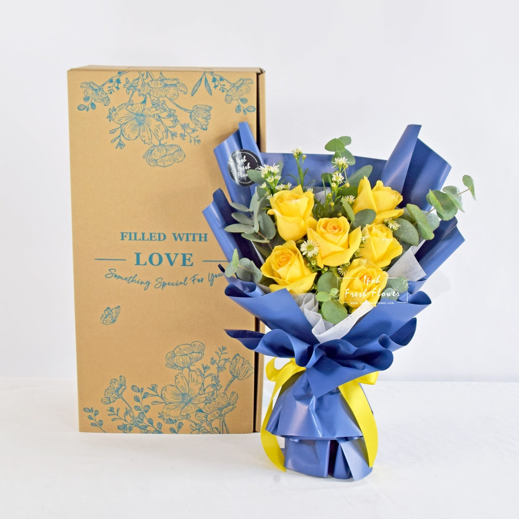 Yellow Melody Roses Bouquet| Fresh Flower Delivery| Same Day Delivery