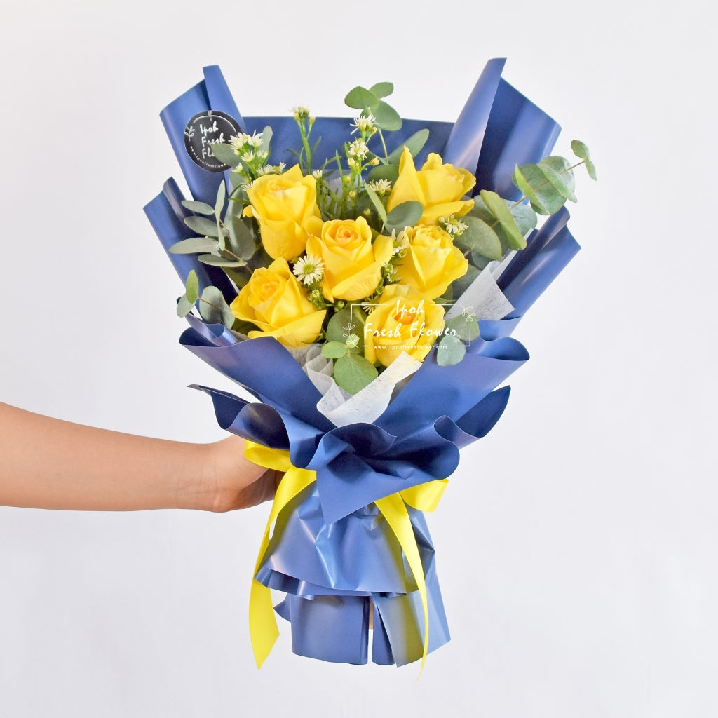 Yellow Melody Roses Bouquet| Fresh Flower Delivery| Same Day Delivery