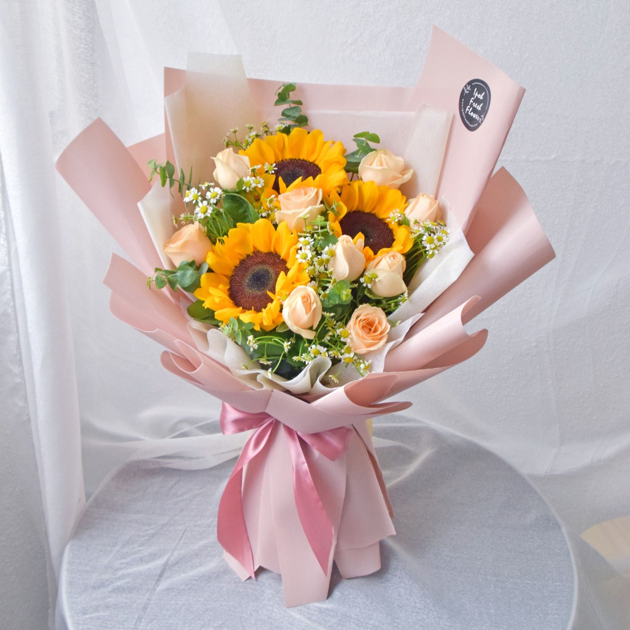 Marigold| Sunflower & rose bouquet – Ipoh Fresh Flower