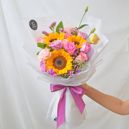 Summer Joy| sunflower & rose bouquet