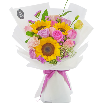 Summer Joy| sunflower & rose bouquet