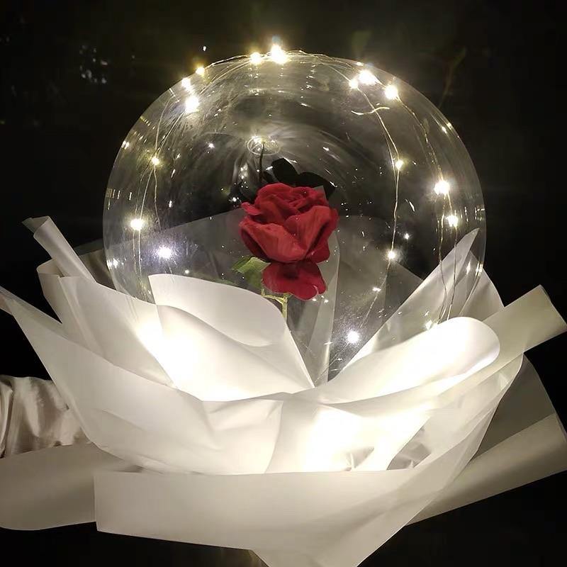 Rose in balloon| Balloon bouquet